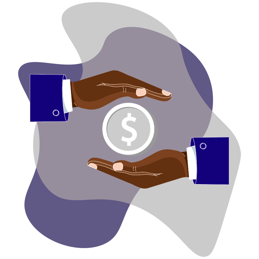 Hands and Coin Illustration 2